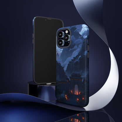 🌲 Mountain Fortress – Tough Glossy iPhone Case