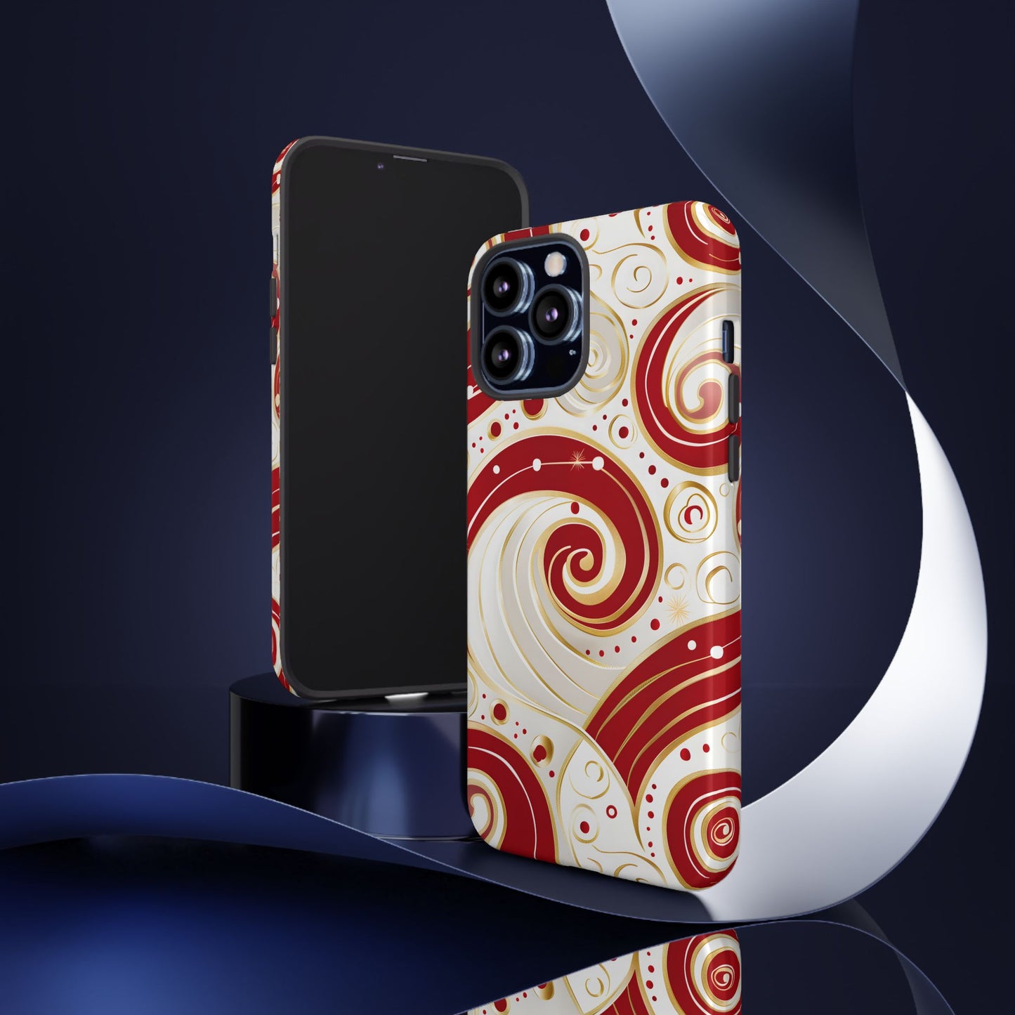 Golden Candy Swirl – Tough Glossy iPhone Case