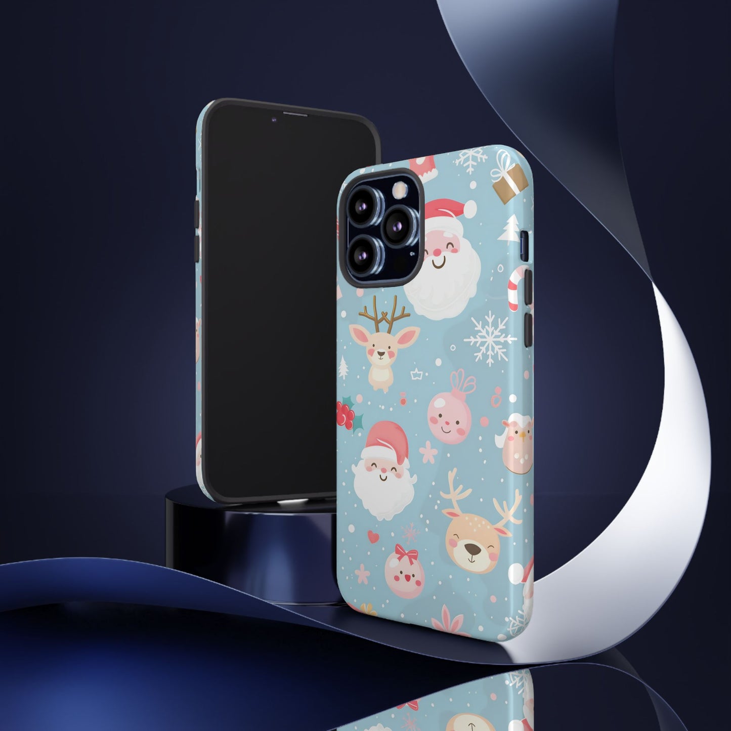 Pastel Santa Joy – Tough Glossy iPhone Case