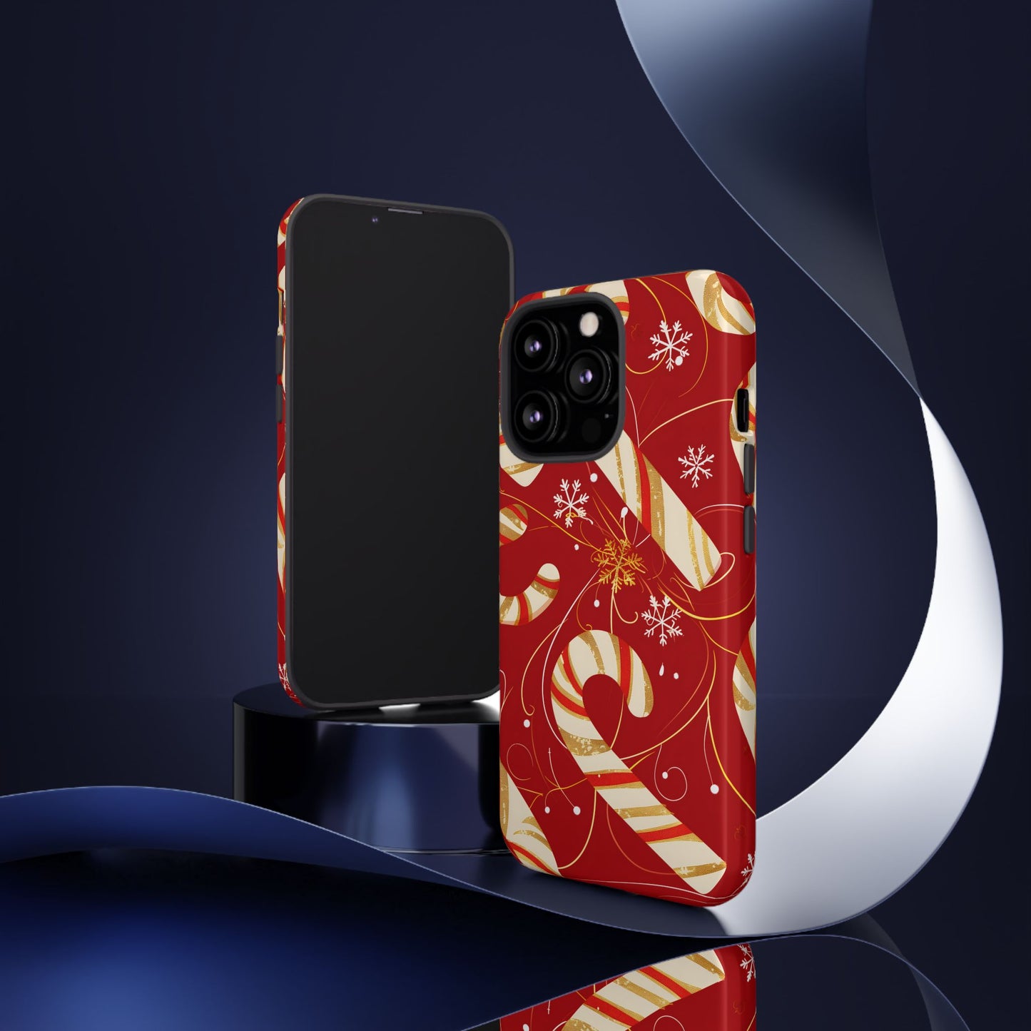 Golden Candy Cane Luxe – Tough Glossy iPhone Case