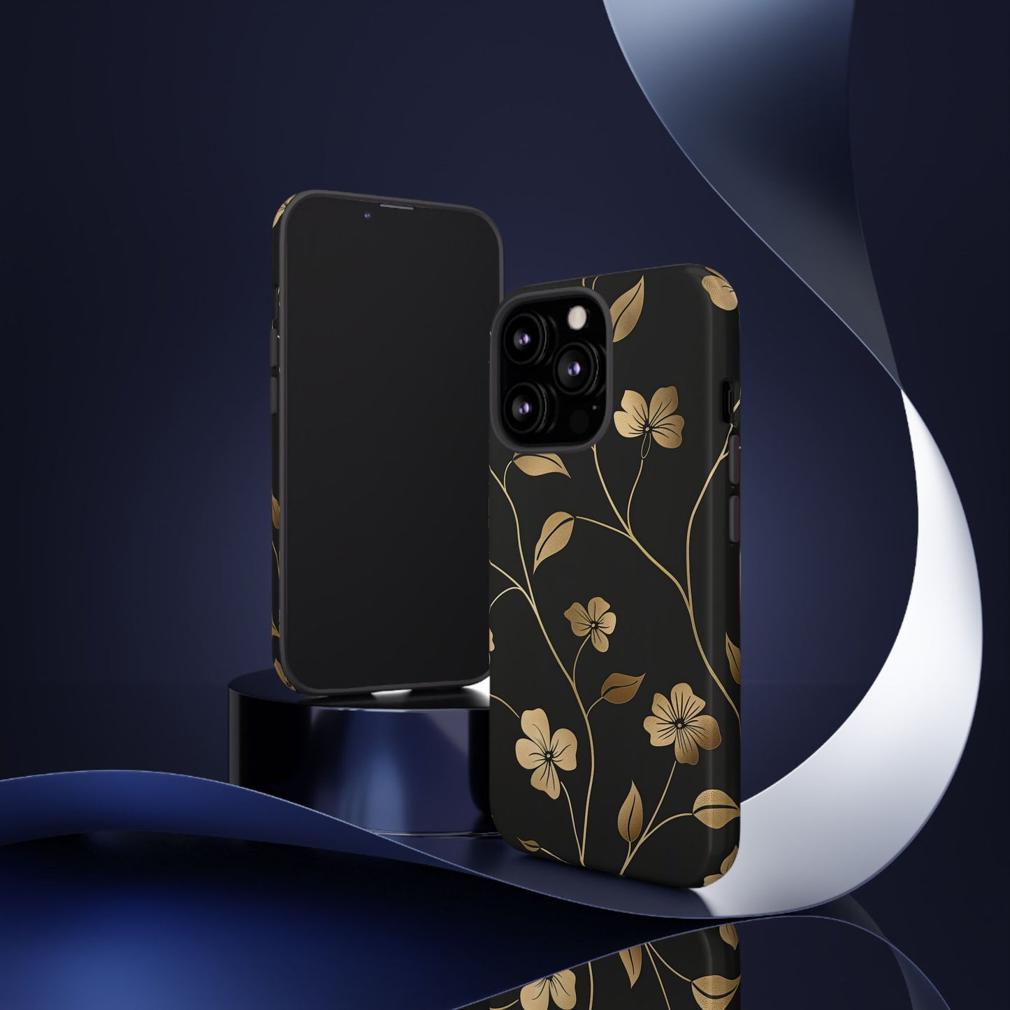 Golden Elegance – Tough Glossy iPhone Case