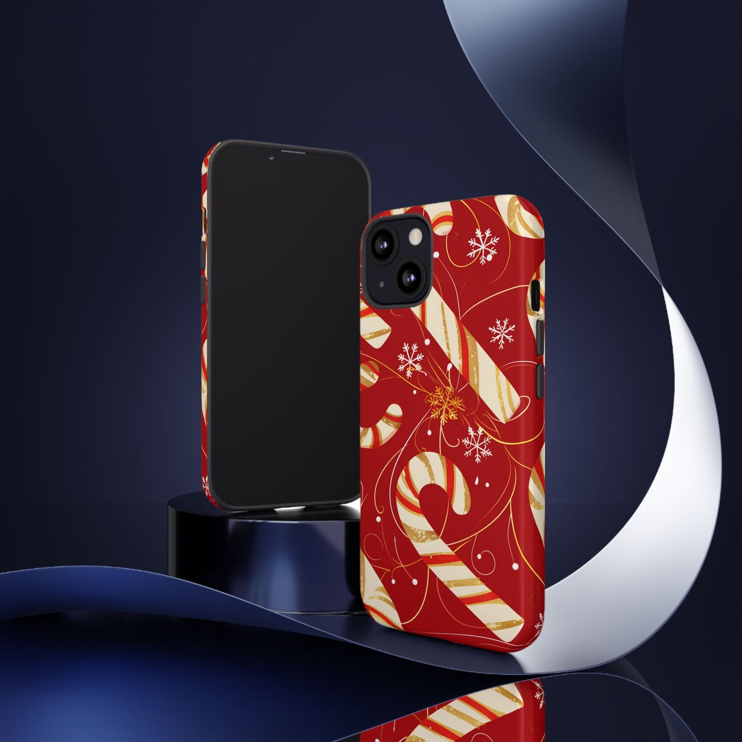 Golden Candy Cane Luxe – Tough Glossy iPhone Case