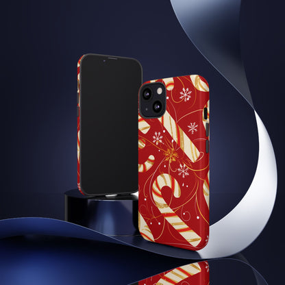 Golden Candy Cane Luxe – Tough Glossy iPhone Case