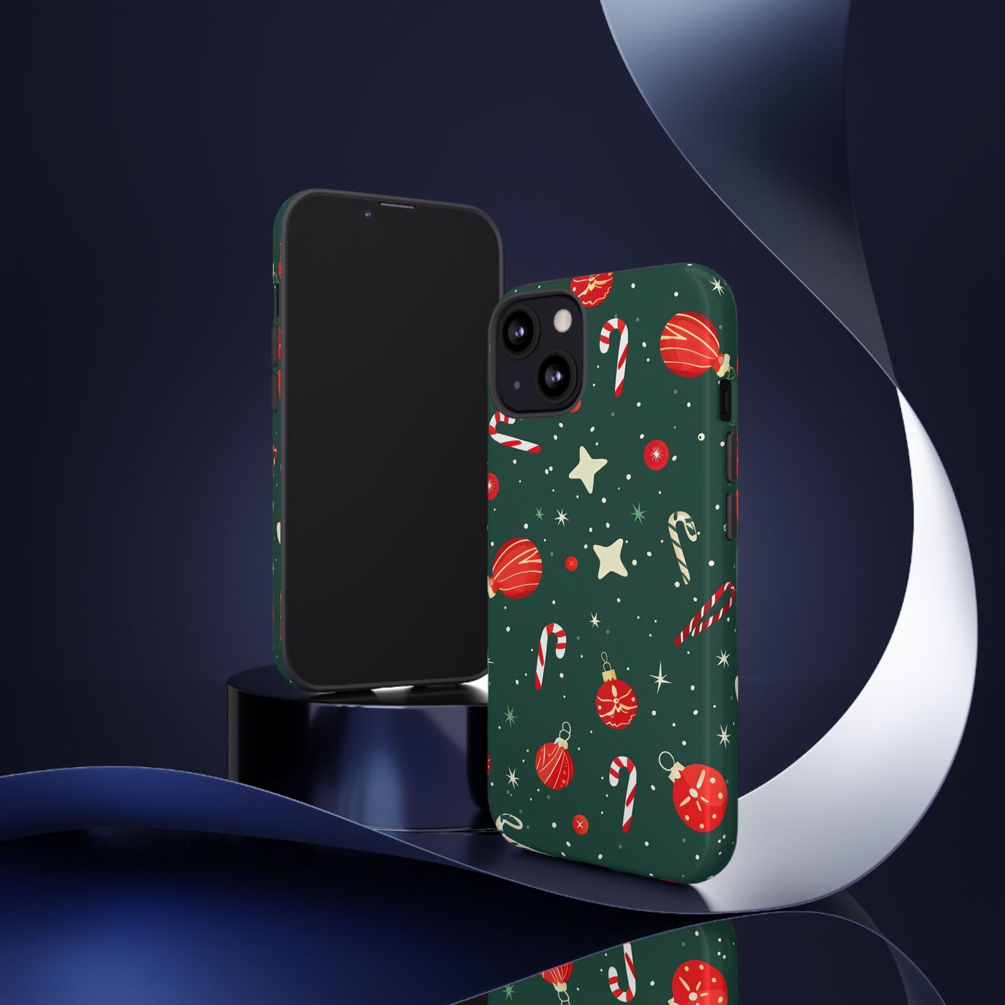Festive Ornament Scatter – Tough Glossy iPhone Case