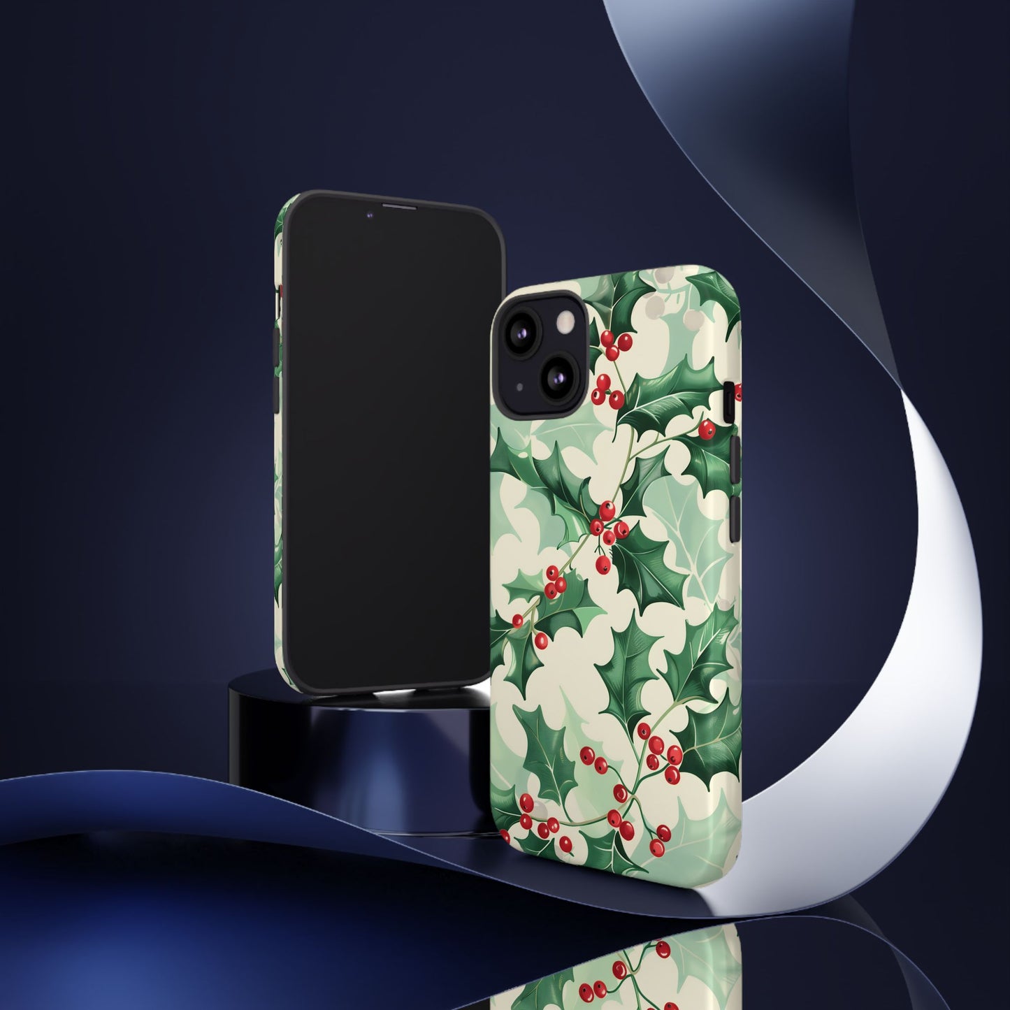 Winter Holly Charm – Tough Glossy iPhone Case