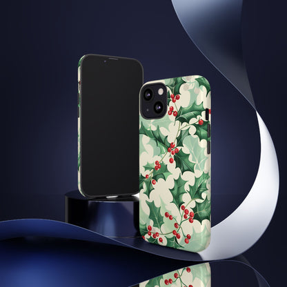 Winter Holly Charm – Tough Glossy iPhone Case
