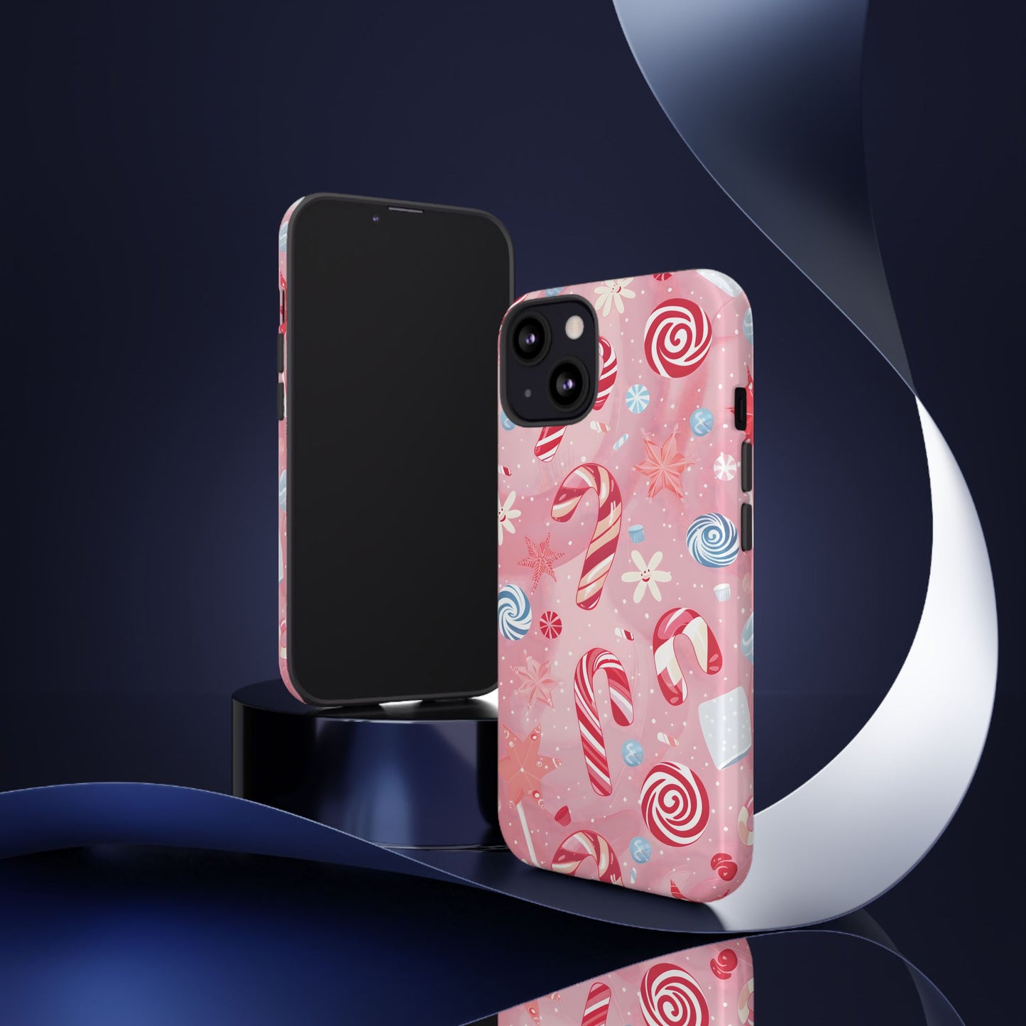 Candy Cane Swirl – Tough Glossy iPhone Case