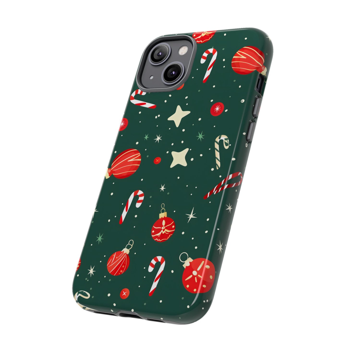 Festive Ornament Scatter – Tough Glossy iPhone Case