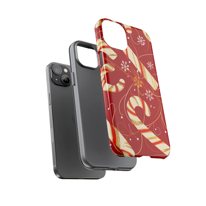 Golden Candy Cane Luxe – Tough Glossy iPhone Case