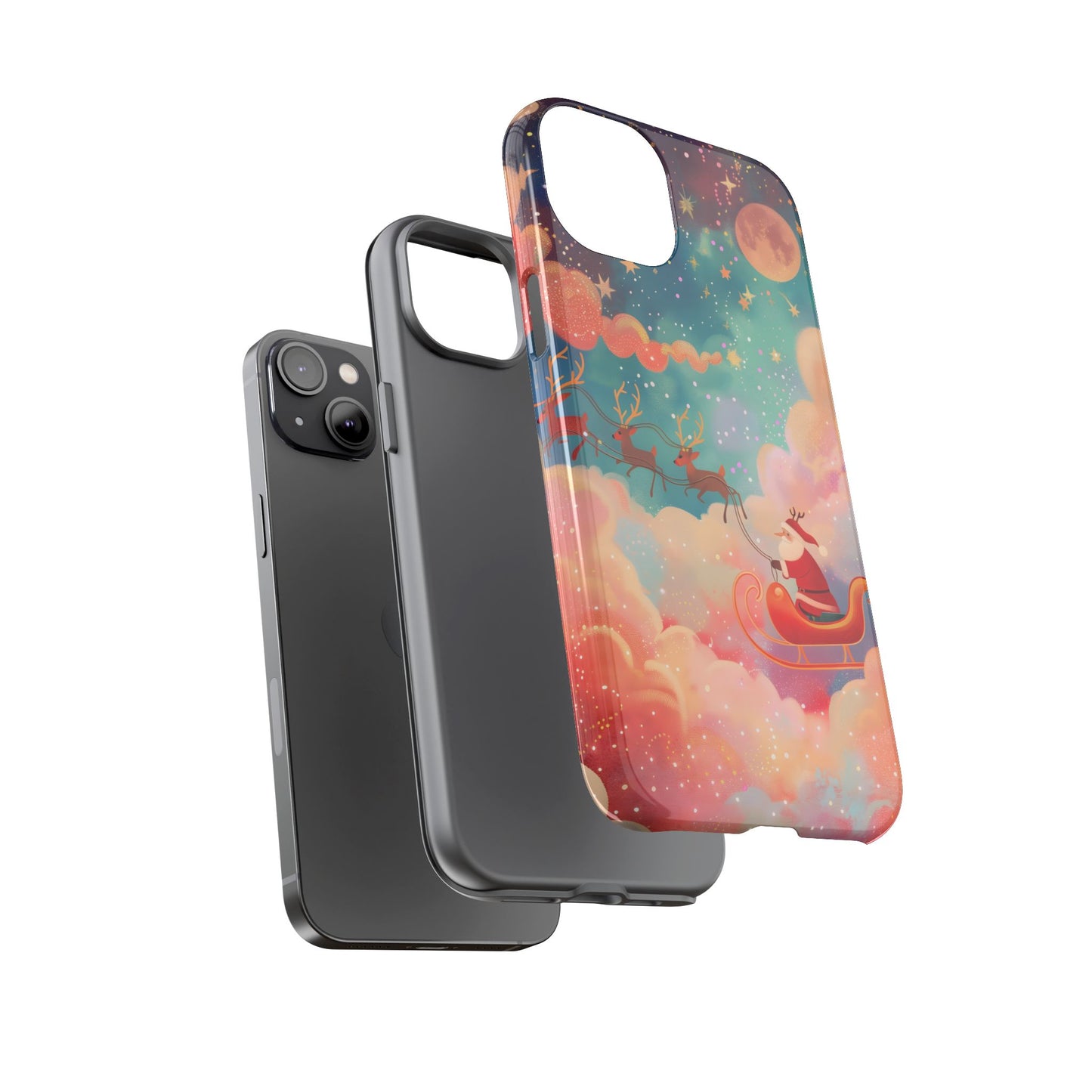 Starlit Santa Sky – Tough Glossy iPhone Case