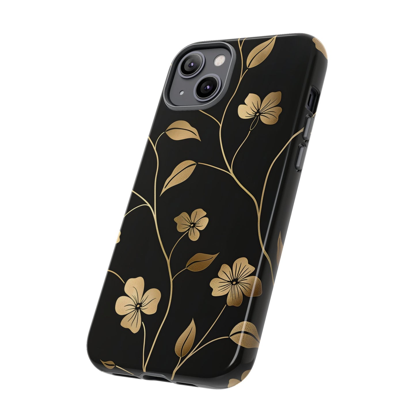 Golden Elegance – Tough Glossy iPhone Case