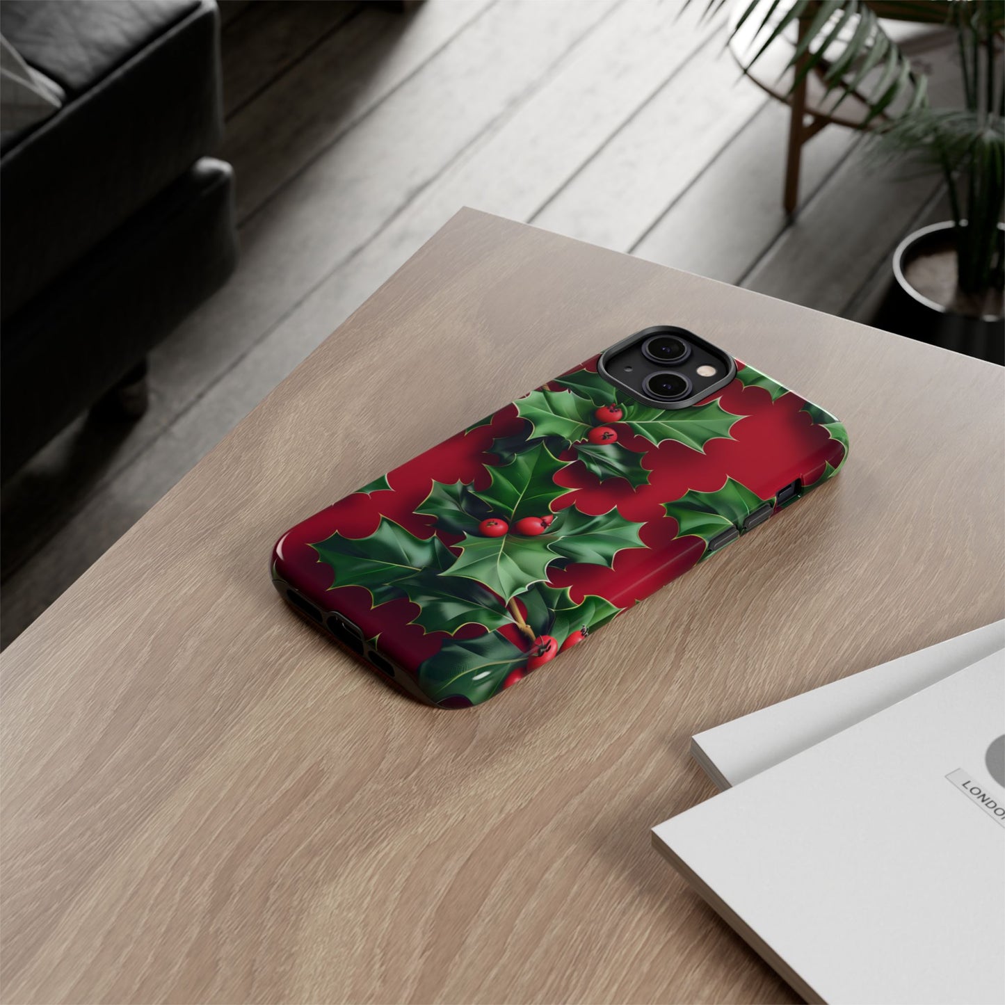 Holly Berry Bloom – Tough Glossy iPhone Case