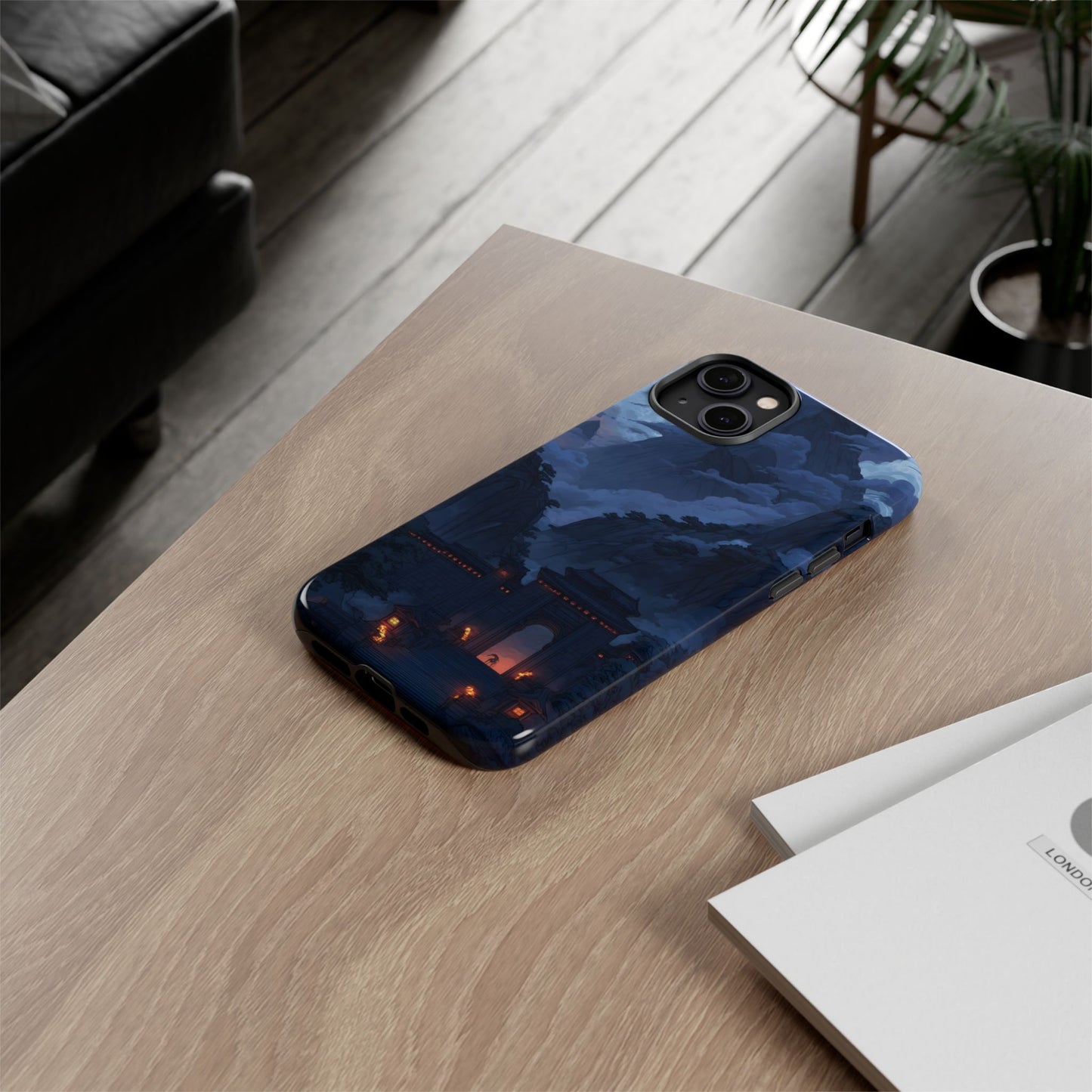 🌲 Mountain Fortress – Tough Glossy iPhone Case