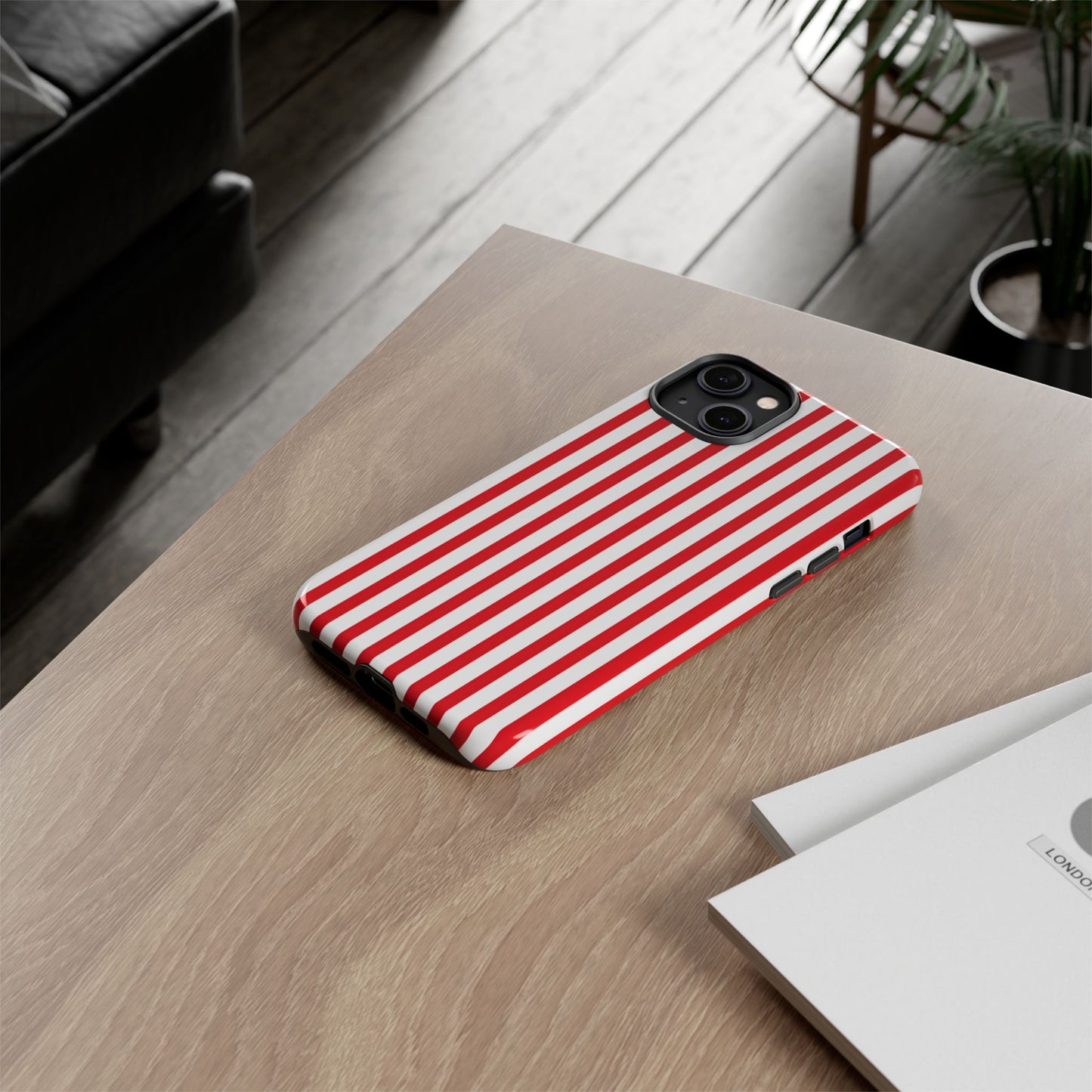 Candy Cane Stripes – Tough Glossy iPhone Case