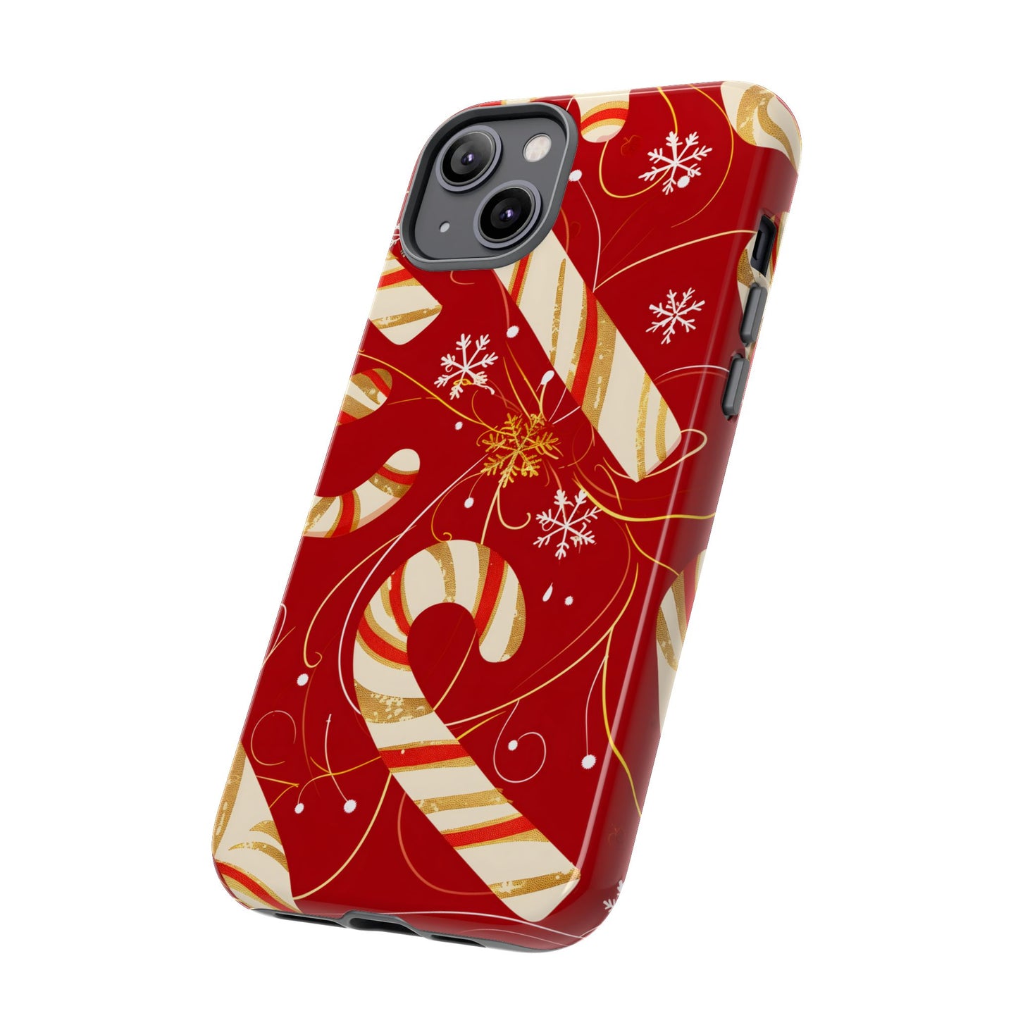 Golden Candy Cane Luxe – Tough Glossy iPhone Case