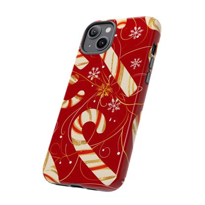 Golden Candy Cane Luxe – Tough Glossy iPhone Case