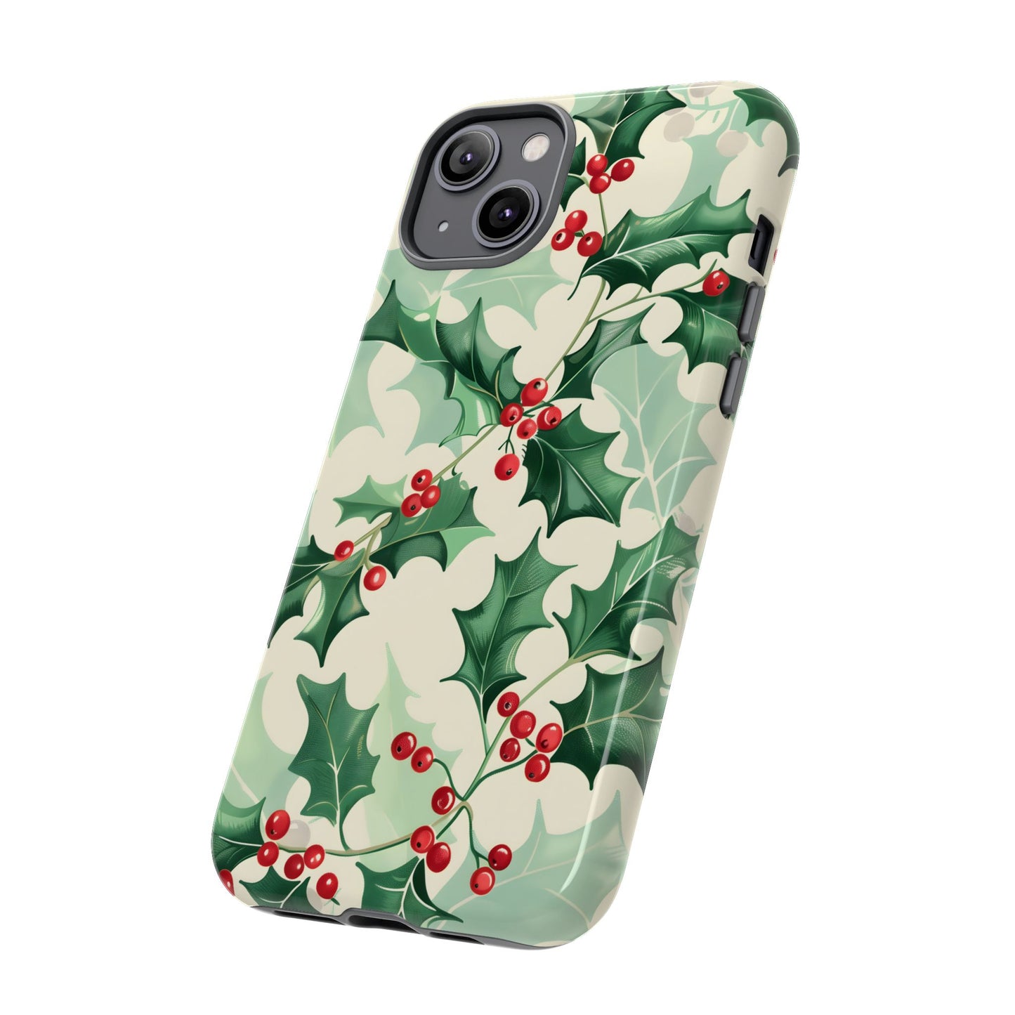 Winter Holly Charm – Tough Glossy iPhone Case