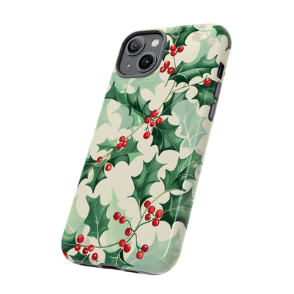 Winter Holly Charm – Tough Glossy iPhone Case