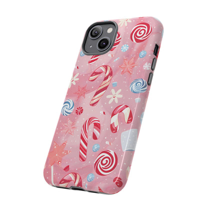 Candy Cane Swirl – Tough Glossy iPhone Case
