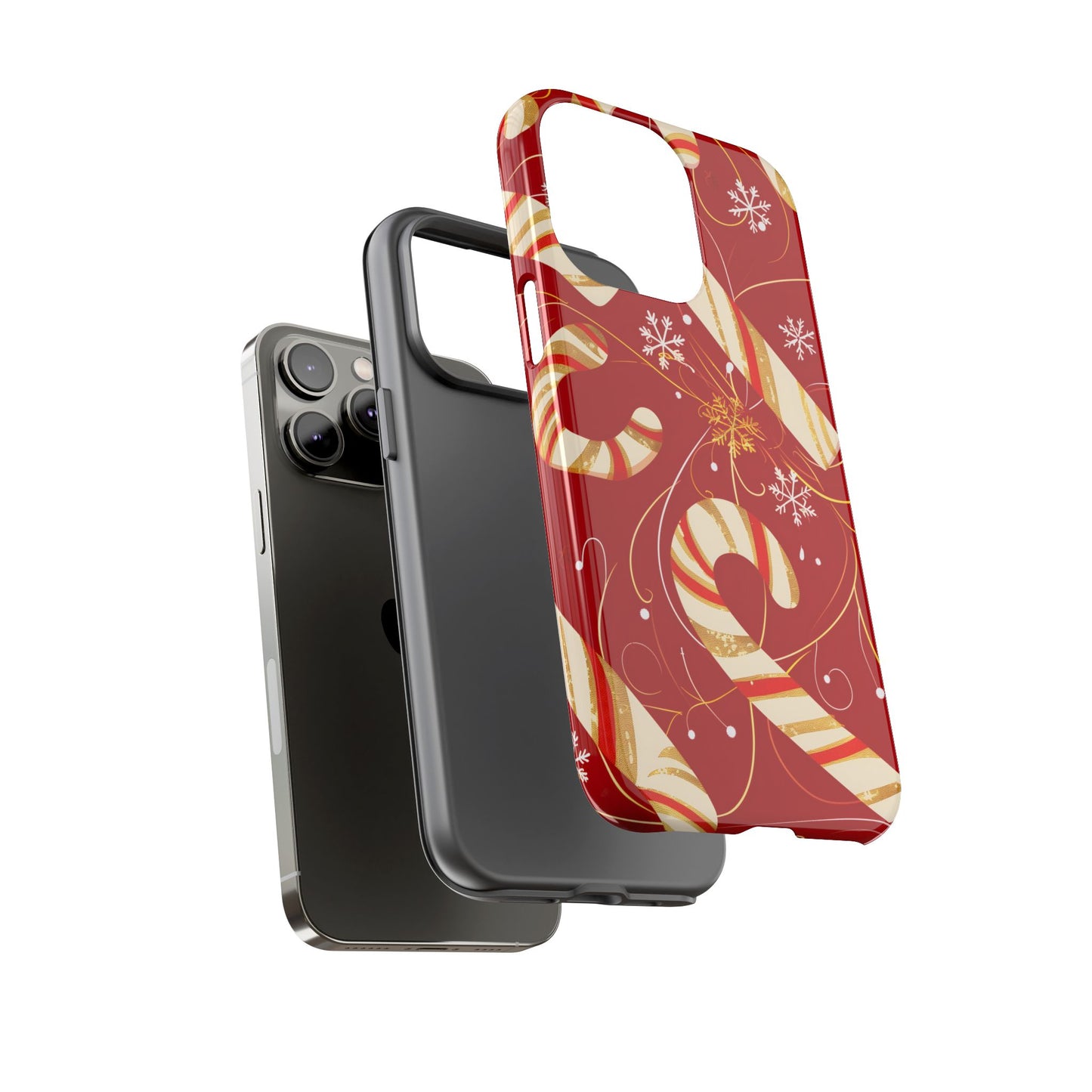 Golden Candy Cane Luxe – Tough Glossy iPhone Case