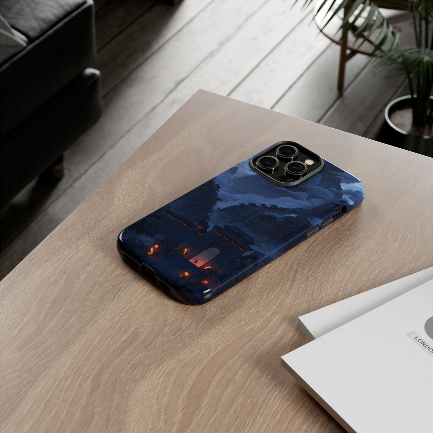 🌲 Mountain Fortress – Tough Glossy iPhone Case