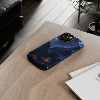 🌲 Mountain Fortress – Tough Glossy iPhone Case