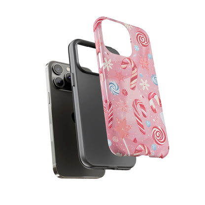 Candy Cane Swirl – Tough Glossy iPhone Case