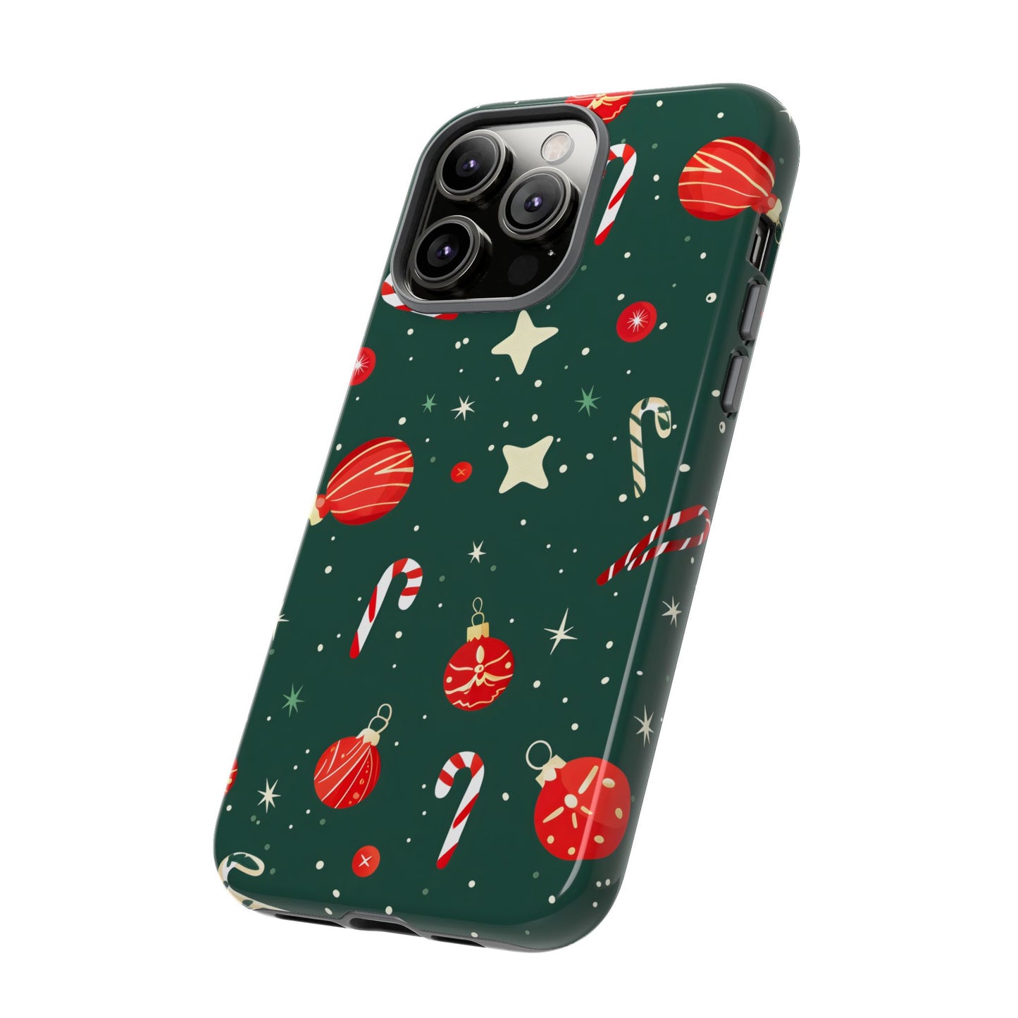Festive Ornament Scatter – Tough Glossy iPhone Case