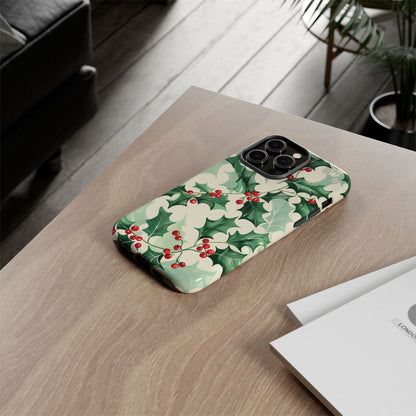 Winter Holly Charm – Tough Glossy iPhone Case