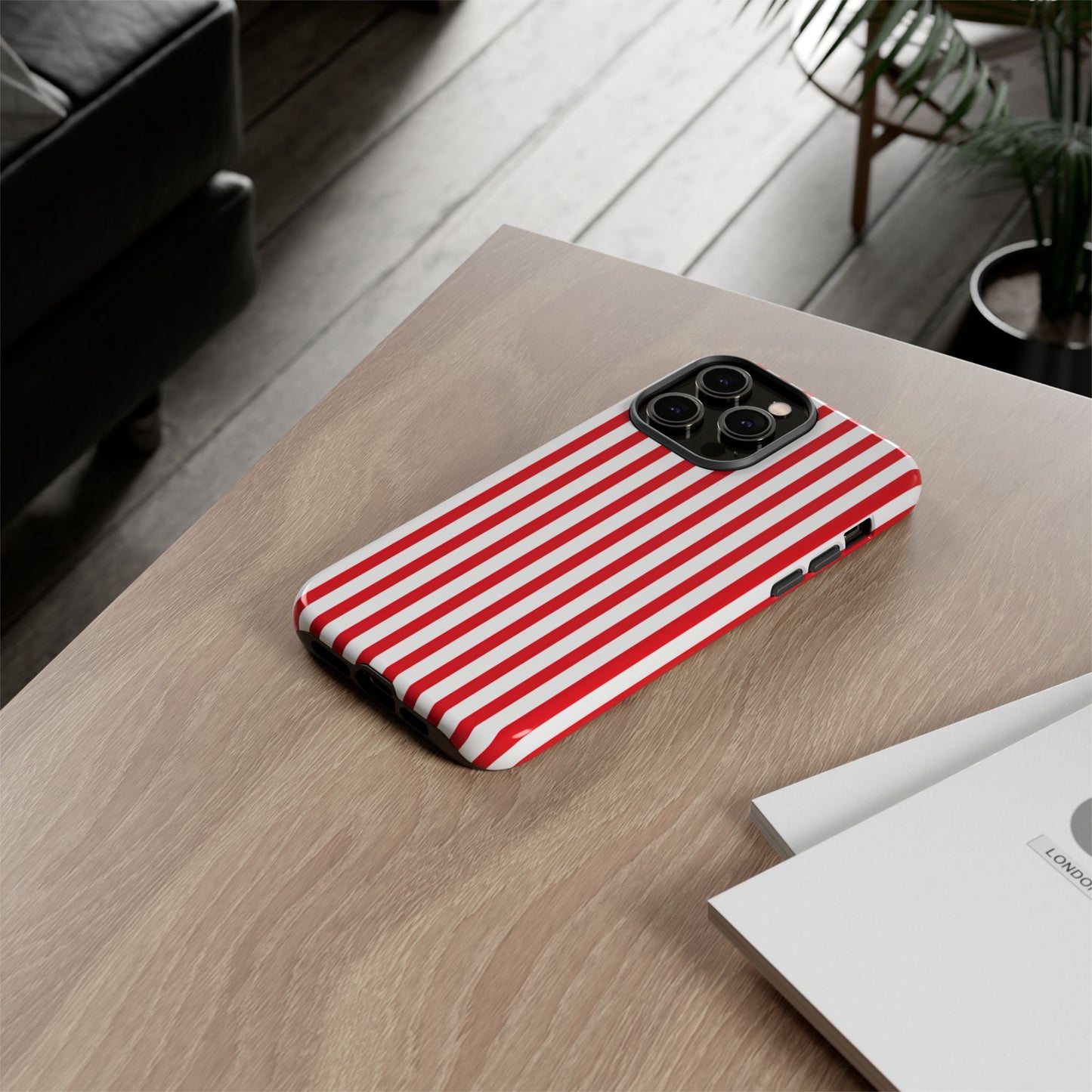 Candy Cane Stripes – Tough Glossy iPhone Case