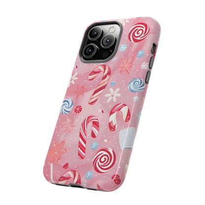 Candy Cane Swirl – Tough Glossy iPhone Case