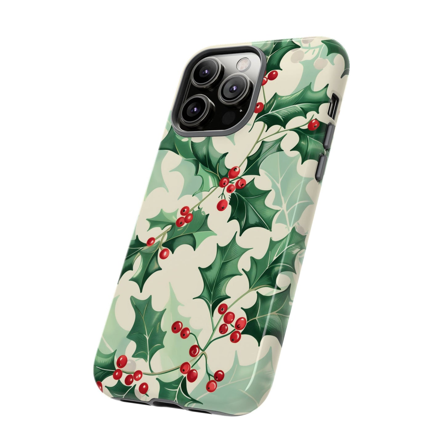 Winter Holly Charm – Tough Glossy iPhone Case