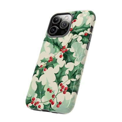 Winter Holly Charm – Tough Glossy iPhone Case