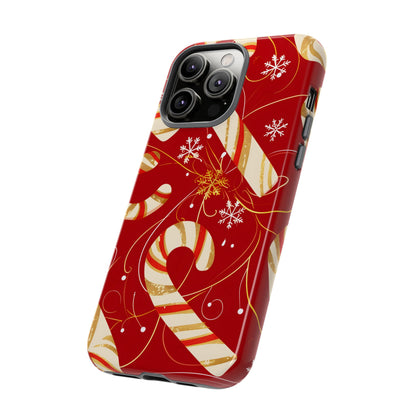 Golden Candy Cane Luxe – Tough Glossy iPhone Case