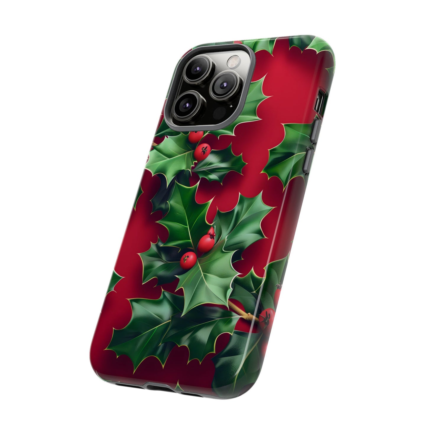 Holly Berry Bloom – Tough Glossy iPhone Case