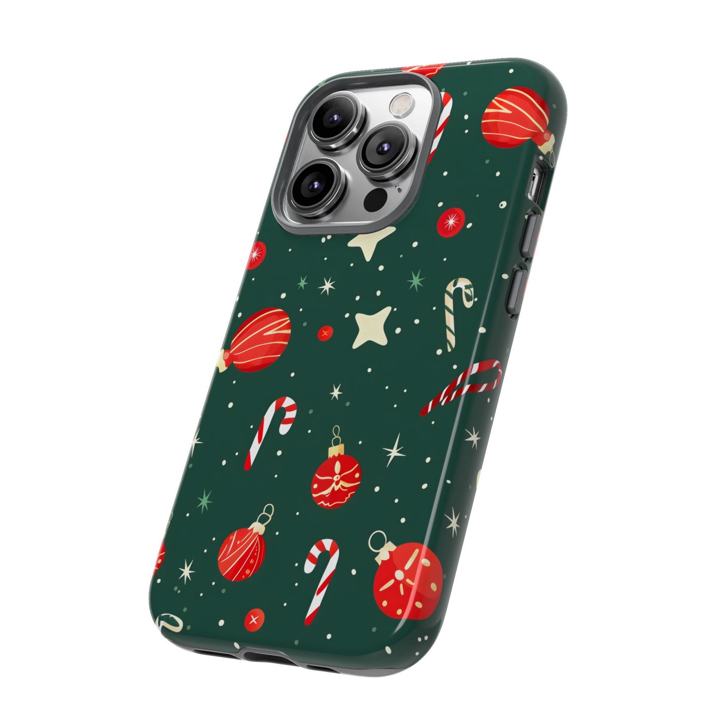 Festive Ornament Scatter – Tough Glossy iPhone Case