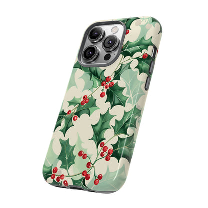 Winter Holly Charm – Tough Glossy iPhone Case