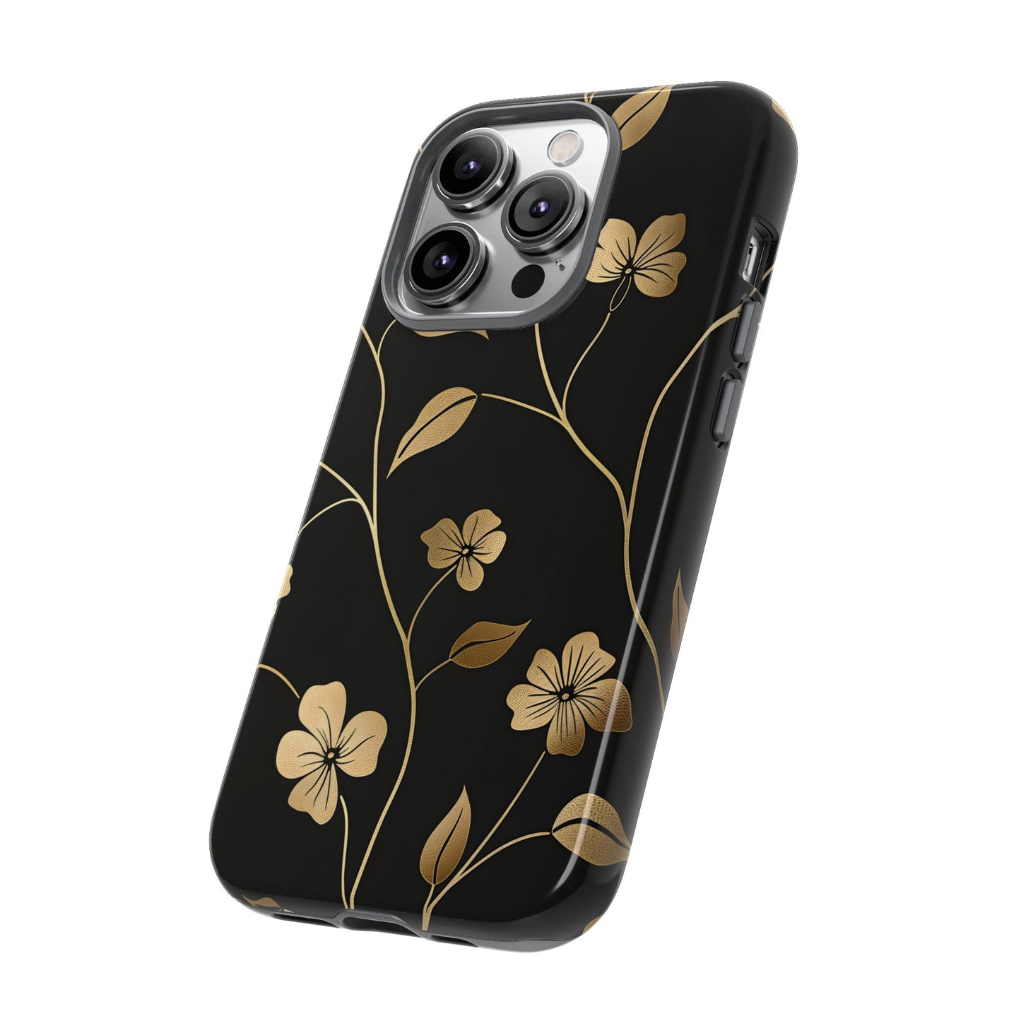 Golden Elegance – Tough Glossy iPhone Case