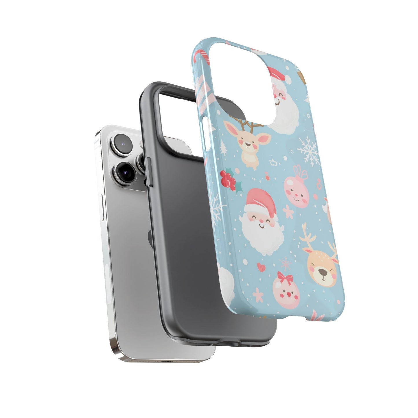 Pastel Santa Joy – Tough Glossy iPhone Case