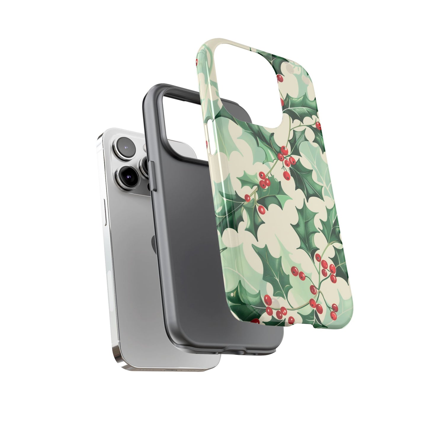 Winter Holly Charm – Tough Glossy iPhone Case
