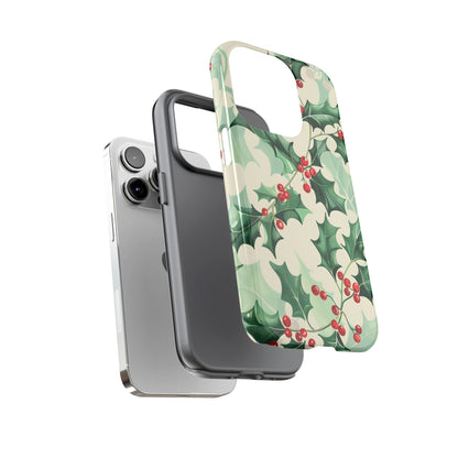 Winter Holly Charm – Tough Glossy iPhone Case