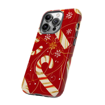 Golden Candy Cane Luxe – Tough Glossy iPhone Case