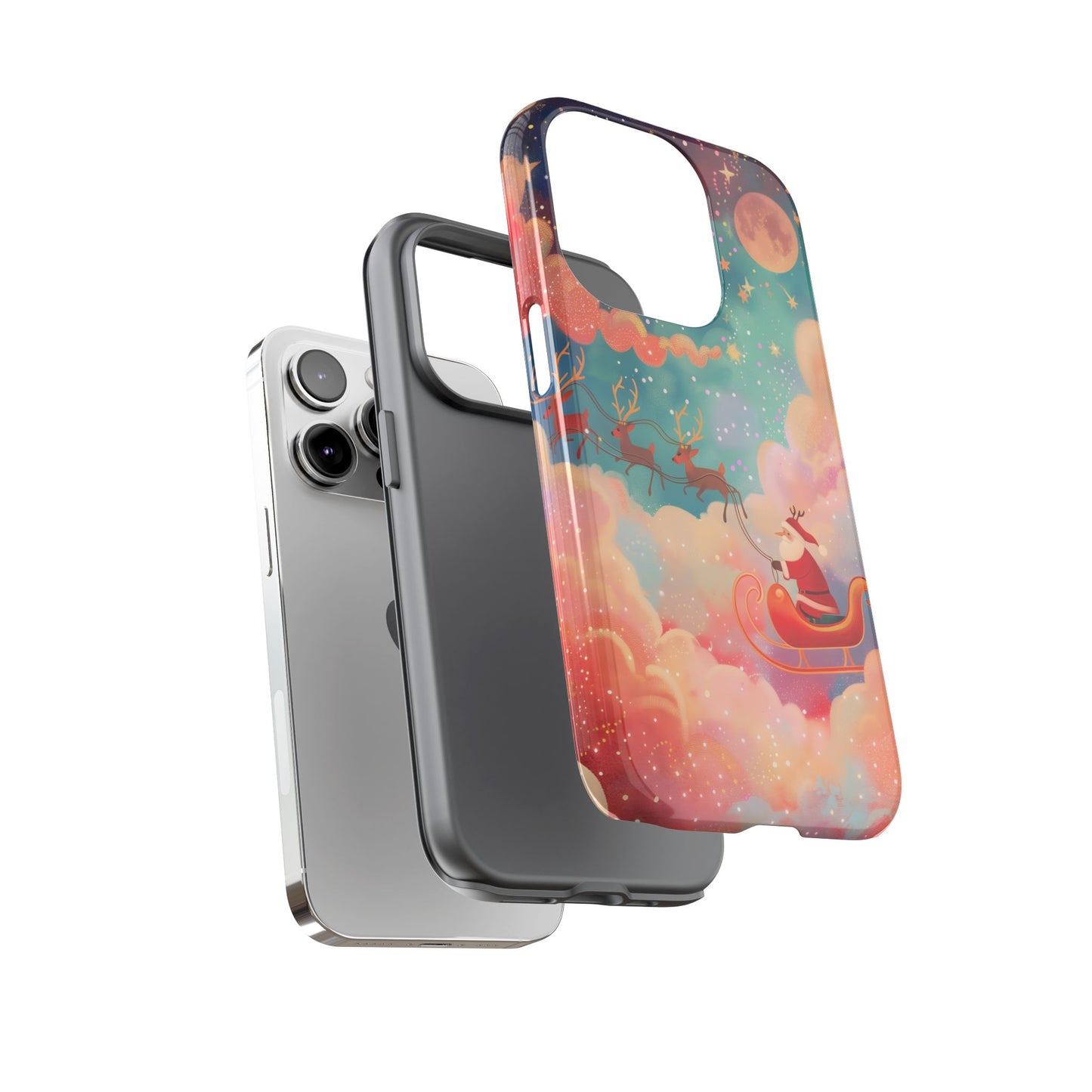 Starlit Santa Sky – Tough Glossy iPhone Case