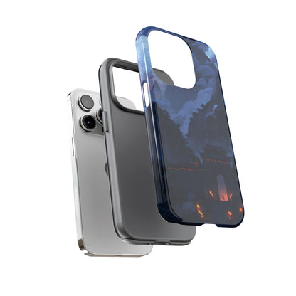 🌲 Mountain Fortress – Tough Glossy iPhone Case
