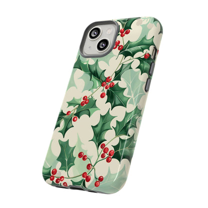 Winter Holly Charm – Tough Glossy iPhone Case