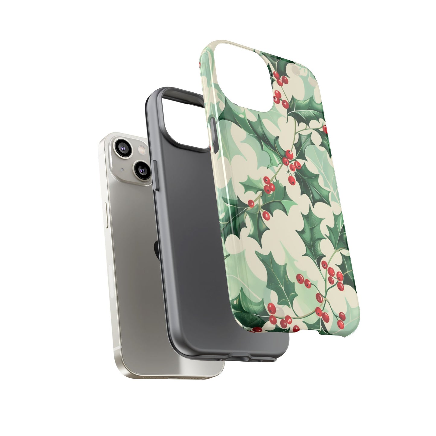 Winter Holly Charm – Tough Glossy iPhone Case