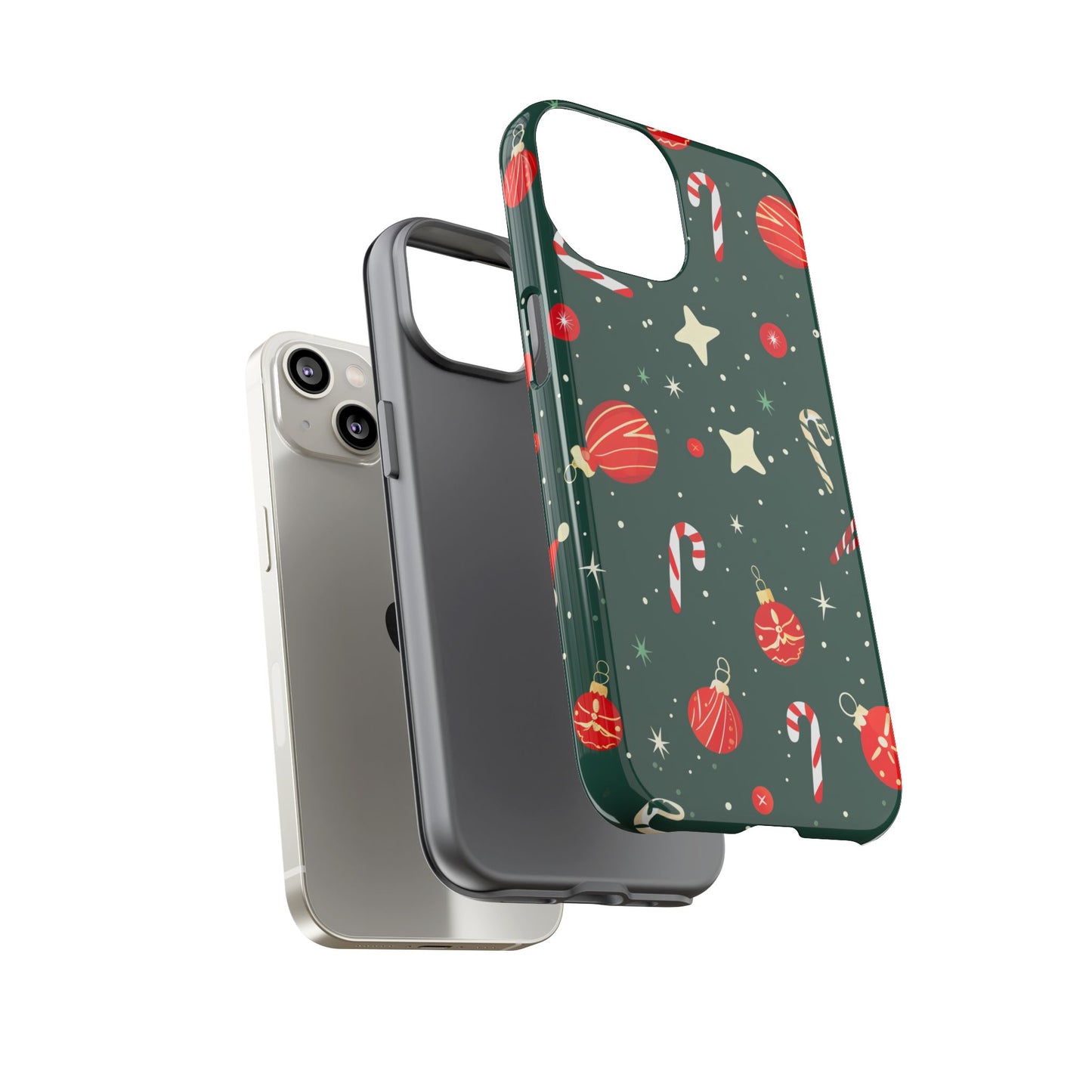 Festive Ornament Scatter – Tough Glossy iPhone Case