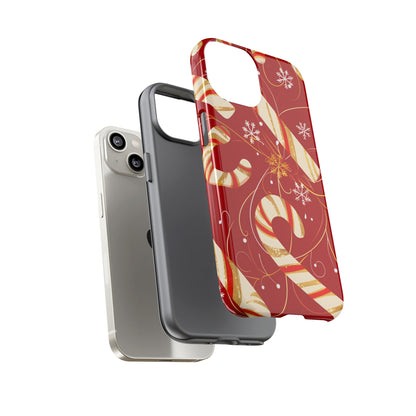 Golden Candy Cane Luxe – Tough Glossy iPhone Case
