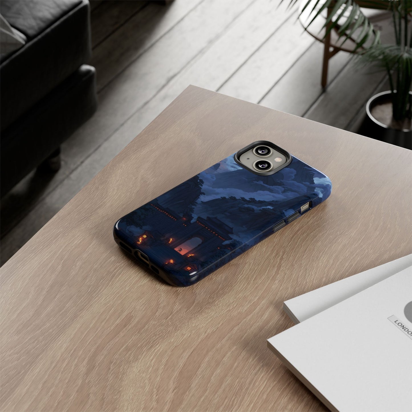 🌲 Mountain Fortress – Tough Glossy iPhone Case