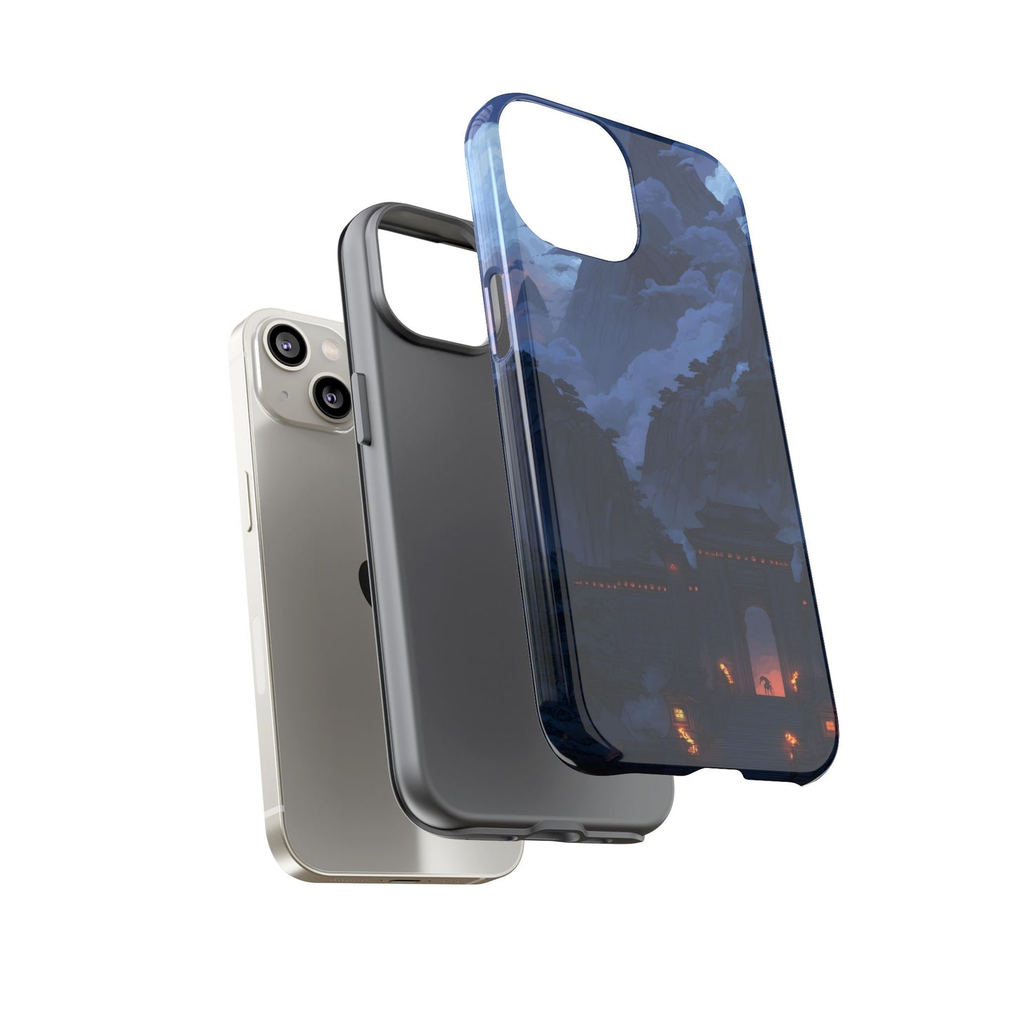🌲 Mountain Fortress – Tough Glossy iPhone Case